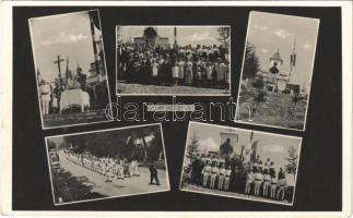 1942 Gyimesközéplok, Gyimesközéplak, Lunca de Jos; Országzászló avatás 1942. VII. 19. Zakariás Dezső kiadása / inauguration ceremony of the Hungarian flag (kis szakadás / small tear)