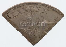 Curacao 1944. 2 1/2G Ag "Wilhelmina" érméből kivágott negyed darab "NXVC" beütés...