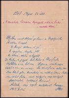 1949 Pilisszentkereszt, fizetővendég-szolgálat emlékkönyv