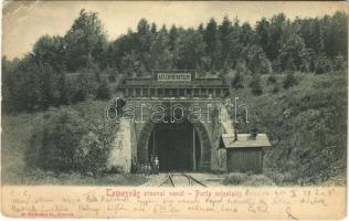 1906 Temesvár, Timisoara; Temesvár-Orsovai vasút, vasúti alagút. Hutterer G. kiadása / Porta orientalis / Timisoara-Orsova railway tunnel (EB)