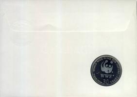 1986. "30 éves a WWF-Jaguár" ffém emlékérem érmés borítékon belize-i bélyeggel + bélyegzőv...