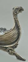 Ezüst(Ag) vikinghajó, jelzés nélkül, h: 20 cm, nettó: 167 g