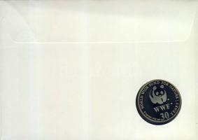 1986. "30 éves a WWF-Golyvás daru" ffém emlékérem érmés borítékon malawi-i bélyeggel + bél...