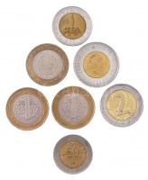 Vegyes: 7db-os egyiptomi, kanadai, bolgár és török bimetál érme tétel T:2 Mixed: 7pcs of Egyptian, Canadian, Bulgarian and Turkish bimetallic coin lot C:XF