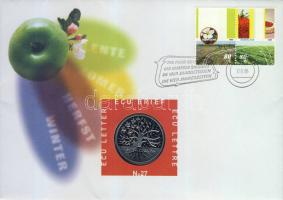 Hollandia 1998. 1Ecu "Négy évszak" érmés, bélyeges borítékon T:1