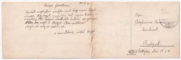 1940 Hajmáskér, Katonai tábor. kihajtható panorámalap / folding panoramacard (gyűrődés / crease)