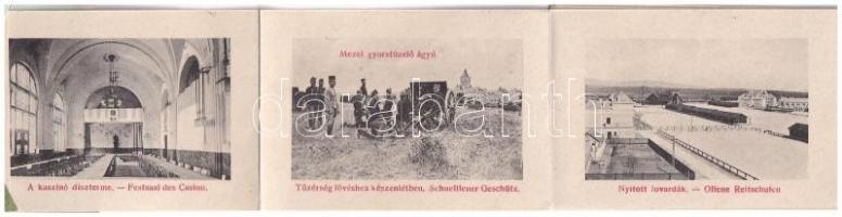 1917 Hajmáskér, tüzérség gyakorlatok, K.u.K. katonák. leporellólap (EK)
