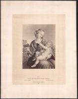 cca 1890 2 db Madonna festmény fényomatú képe nagy méretű táblákon 29x35 cm