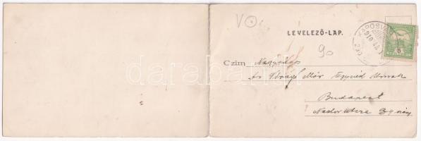 1910 Kaposvár, látkép, vasútállomás, városi villanytelep, vonat. Fenyvesi Béla kiadása, kihajtható p...