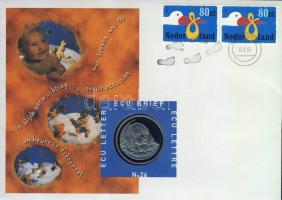 Hollandia 1997. 1Ecu "Születés" érmés, bélyeges borítékon T:1