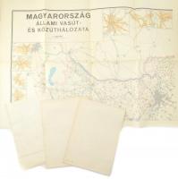 Magyarország közúti és vasúti térképe 4 nagy méretú lapból egyenként 70x92 cm