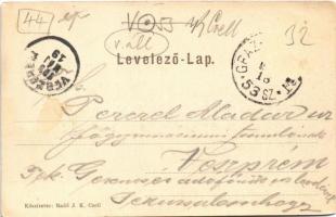 Kiscell, Celldömölk; Pályaudvar, vasútállomás, vonat, gőzmozdony. Radó J. kiadása (r)