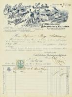 1897 Első Soproni Serfőzde díszes fejléces számlája / Brewery invoice