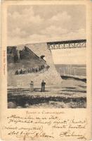 1901 Cuha-völgy, Czuha-völgy; vasútvonal a Bakonyban, vasúti híd. Köves Béla kiadása (EK)