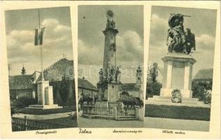 Tolna, Országzászló, Szentháromság tér és szobor, Hősök szobra, emlékmű (EK)
