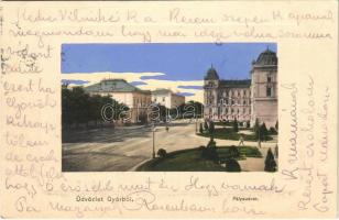 1915 Győr, pályaudvar, vasútállomás. Nitsmann József kiadása (EK)