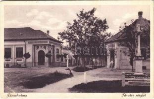1932 Jánoshalma, Fő utca, Takarékpénztár, Gyógyszertár (EB)