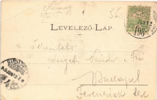 1905 Sümeg, Városház utca, Önképzőkör, kávéház, Állami reál iskola. Horvát Gábor kiadása (EB)