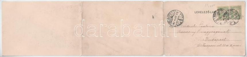 1902 Békéscsaba, Fő tér, Városháza, templomok, Rosenthal testvérek utódai üzlete. 3-részes kihajthat...