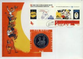Hollandia 1997. 1Ecu "Bob és Bobette" érmés, bélyeges borítékon T:1