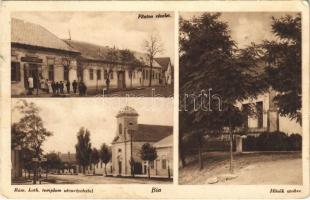 1934 Bia (Biatorbágy), Fő utca, Római katolikus templom, Hősök szobra, emlékmű (Rb)