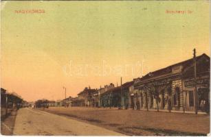 1912 Nagykőrös, Széchenyi tér, Temetkezési vállalat, üzletek. Geszner J. kiadása (EK)