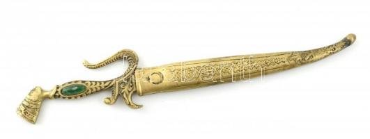 Réz dísztőr, egyiptomi mintás levélbontó hüvellyel 29 cm