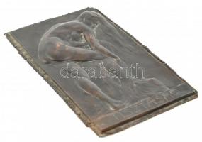 Sződy Szilárd (1878-1939): Tisztaság. Bronz dombormű, jelzett, 22,5x13 cm