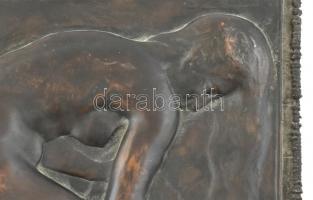 Sződy Szilárd (1878-1939): Tisztaság. Bronz dombormű, jelzett, 22,5x13 cm