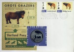 Hollandia 1997. 1Ecu "Természetvédelem" érmés, bélyeges borítékon T:1