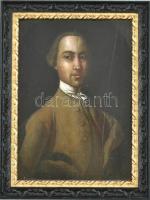 Jelzés nélkül: Jos. Leeds portréja. XVIII. sz. Olaj, fa, Keretben. 27x19 cm