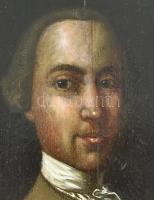 Jelzés nélkül: Jos. Leeds portréja. XVIII. sz. Olaj, fa, Keretben. 27x19 cm