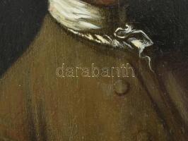 Jelzés nélkül: Jos. Leeds portréja. XVIII. sz. Olaj, fa, Keretben. 27x19 cm