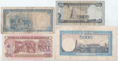 Vegyes: Románia 1944. 5000L + Chile ~1960. 1/2E + Mozambik 1986. 50M + Irak 2013. 250D T:I,III
Mixe...