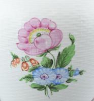 Herendi Virágmintás, nyomott háncsmintás nagyméretű váza. Jelzett, hibátlan. m: 50 cm