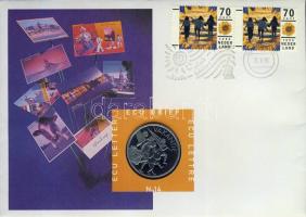 Hollandia 1996. 1Ecu "Vakáció" érmés, bélyeges borítékon T:1