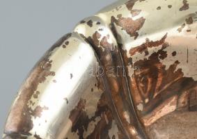 Ezüst (Ag) Kínálótál (680 g). Kopott. Jelzett. Mattítás védett bevonattal