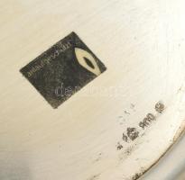 Ezüst (Ag) Kínálótál (680 g). Kopott. Jelzett. Mattítás védett bevonattal