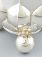 Ezüst (Ag) Díszváza (516 g). Kopott. Jelzett. Mattítás védett bevonattal