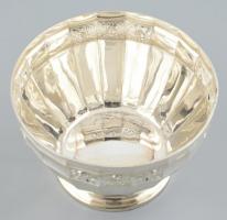 Ezüst (Ag) Kínálótál (334 g). Kopott. Jelzett. Mattítás védett bevonattal