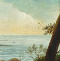 Kalakán László: Partmenti táj. Olaj, vászon, dekoratív keretben. 48x68 cm