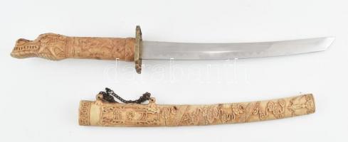 Japán díszkard katana gyűjtői replikája 45 cm műgyanta hüvellyel