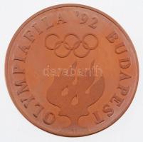 Papp László (1947-) 1992. Olympiafila 92 Budapest vörösréz vívósport emlékérem, sorszámozott tanúsítvánnyal, eredeti dísztokban (42,5mm) T:PP ujjlenyomat