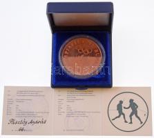 Papp László (1947-) 1992. "Olympiafila '92 Budapest" vörösréz vívósport emlékérem, so...
