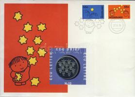 Hollandia 1995. 1Ecu "December-Dick Bruna" érmés, bélyeges borítékon T:1
