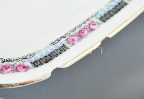 Zsolnay étkészlet. Matricás, jelzett, kisebb hibákkal, leveses tetején belül kis hiánnyal