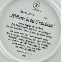 Lilien osztrák gyűjtői porcelán dísztányér, Franz von Defregger (1835-1921) festőművész képének mint...