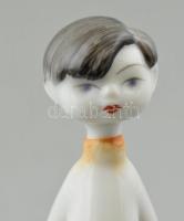Hollóházi kisfiú porcelán figura. Kézzel festett, jelzett,hibátlan 12 cm