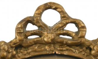 2 db szövet kép aranyozott gipsz rátétes keretben m: 37 cm