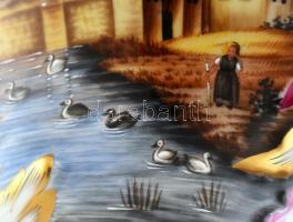 Herendi fedeles díszváza, feltehetően Lázár István festése. Kézzel festett porcelán. Jelzett, apró l...